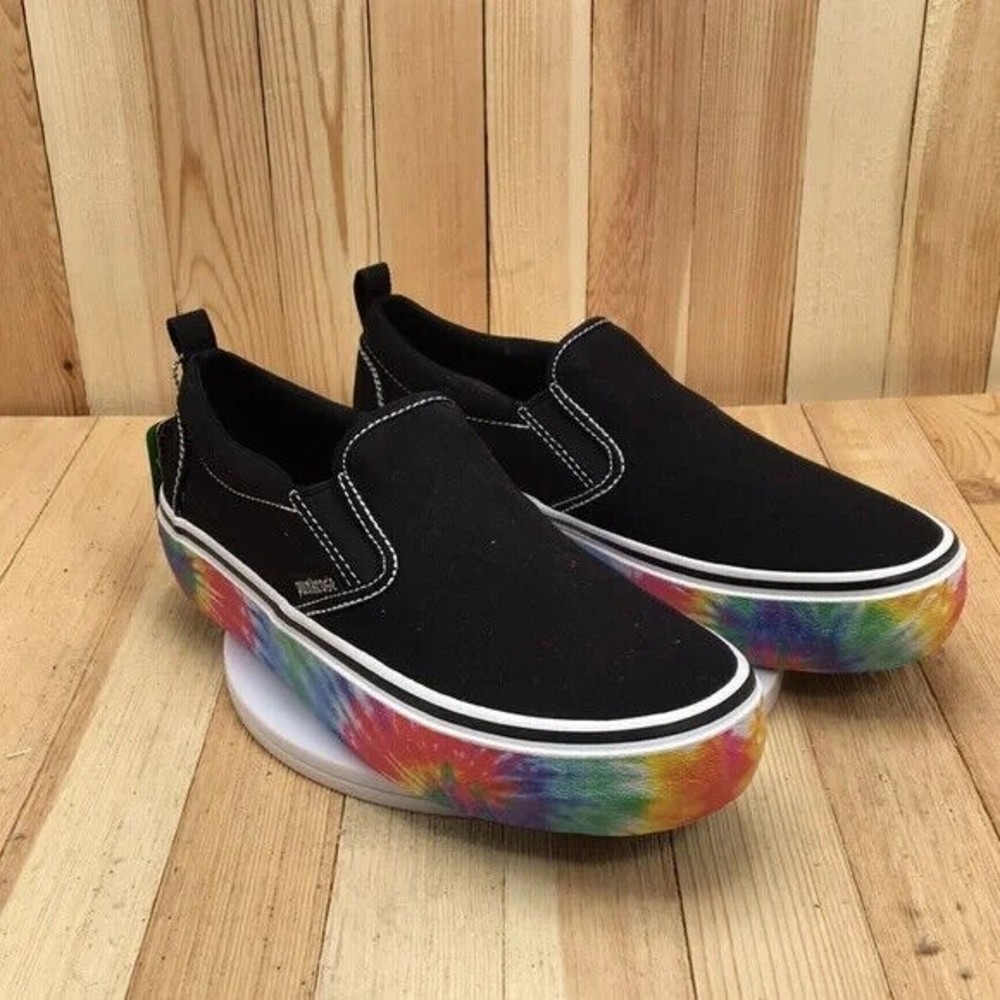 NWT. Punk Rose Shoes Slip On Vegan Black Canvas Skate Size 7.5 Women 3022 - Picture 4 of 12